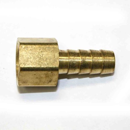 INTERSTATE PNEUMATICS Brass Hose Fitting, Connector, 3/8 Inch Barb x 3/8 Inch Female NPT End FF66